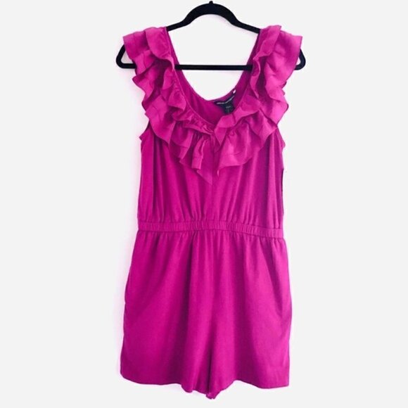French Connection Sonata Romper 8 NWT Silk Summer Berry Ruffles Dressy Cocktail - Picture 4 of 16